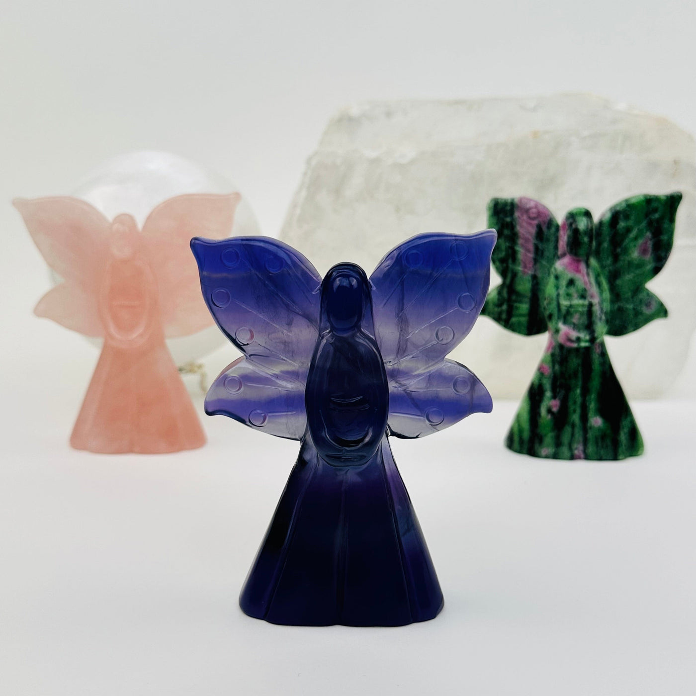 Carved Crystal Angel - You Select the Stone