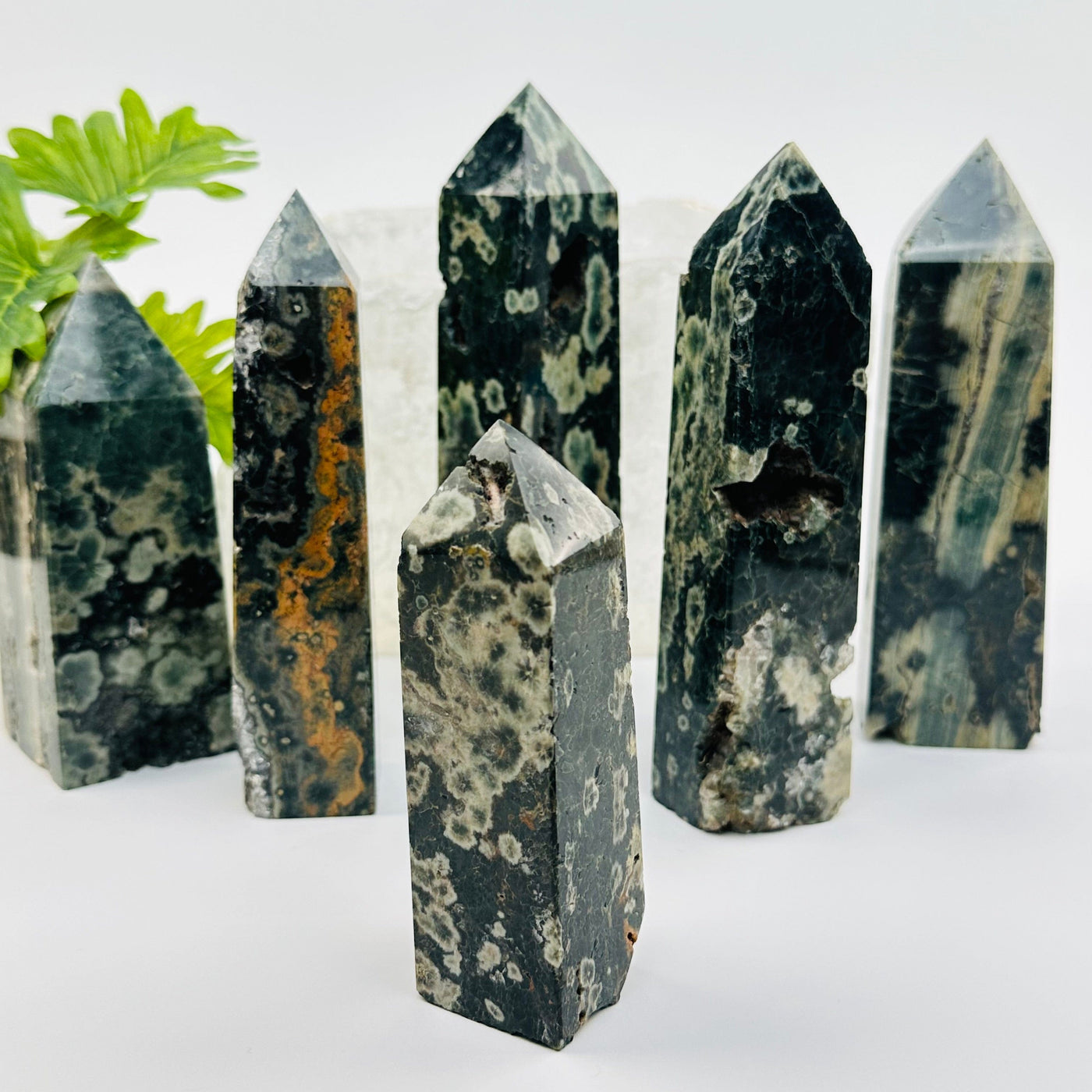 Green Sea Jasper Obelisk Crystal Point - By Weight 