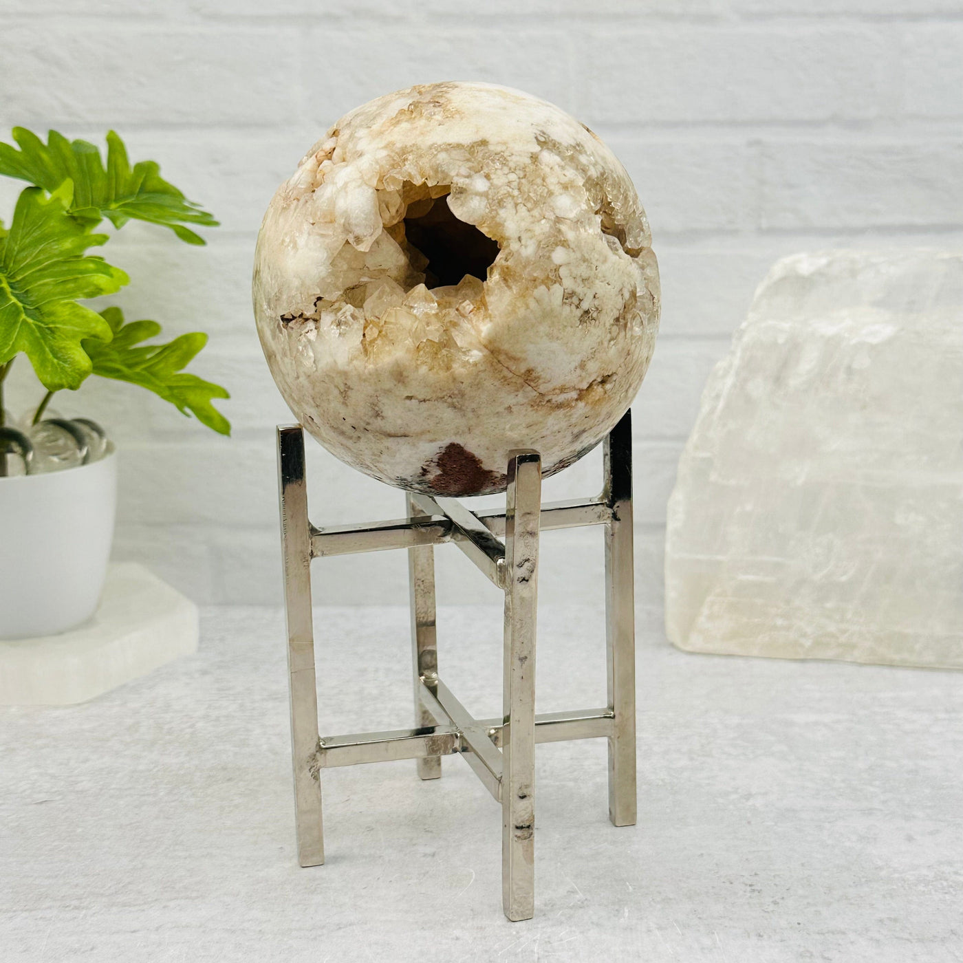 Crystal Sphere Stand displayed as home decor 