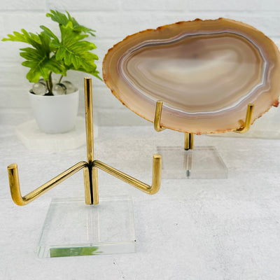 Crystal Stand - Acrylic Base and Brass Holder