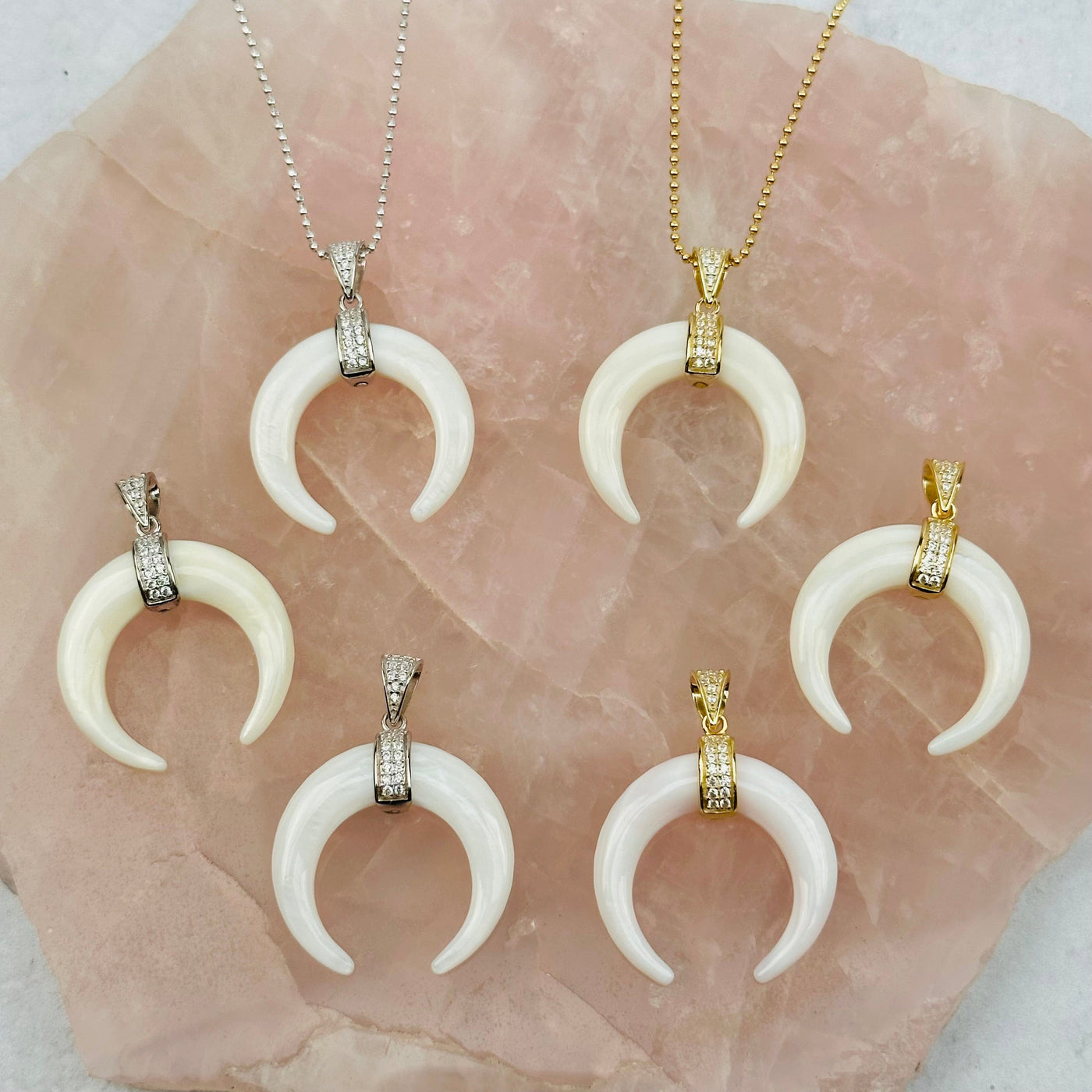 multiple pendants displayed to show the slight differences in the color shades 