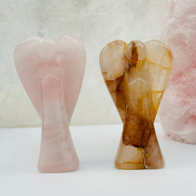 Crystal Gemstone Angels displayed as home decor