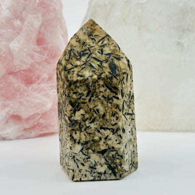 Epidote Polished Crystal Point displayed as home decor