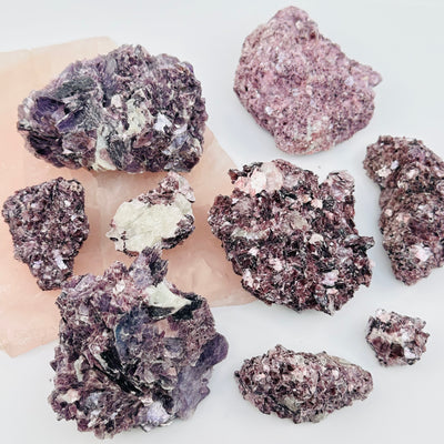 Star Mica Crystal Cluster with Lepidolite