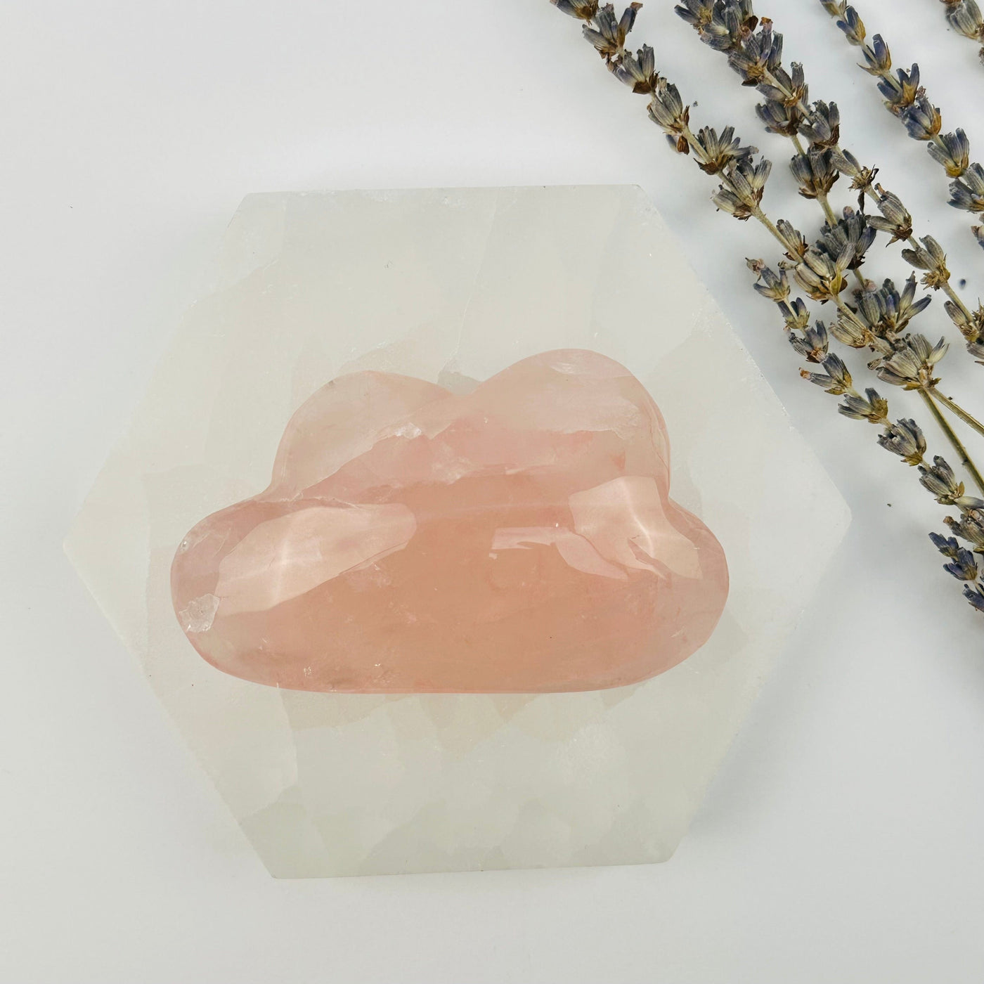 Rose Quartz Crystal Cloud displayed as home decor 