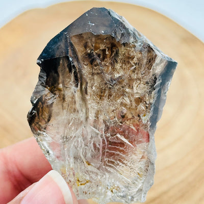 close up of the details on this Alligator Smokey Quartz Crystal Cluster