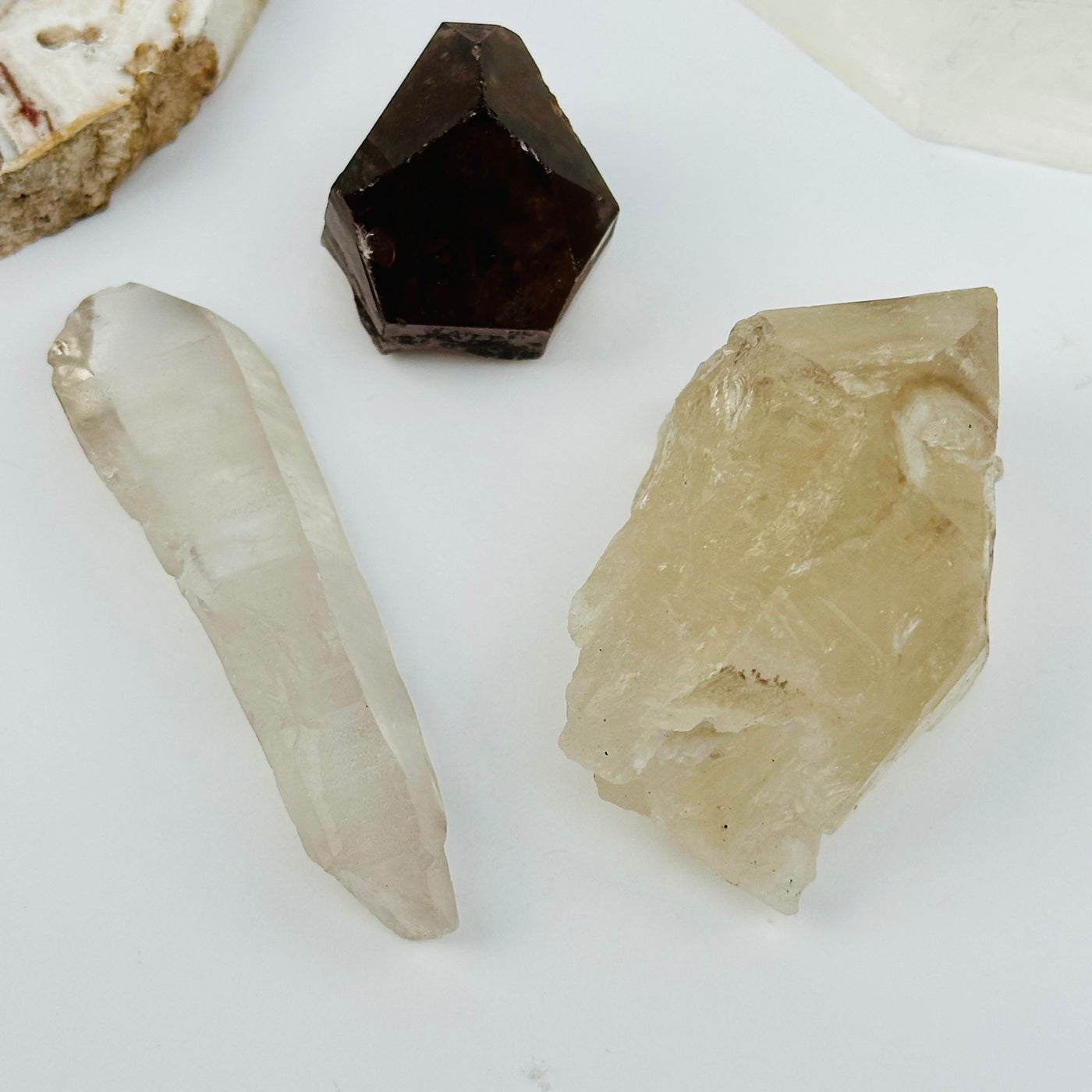 crystals displayed to show the differences in the color shades 