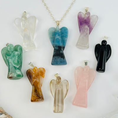 Crystal Guardian Angel Pendants