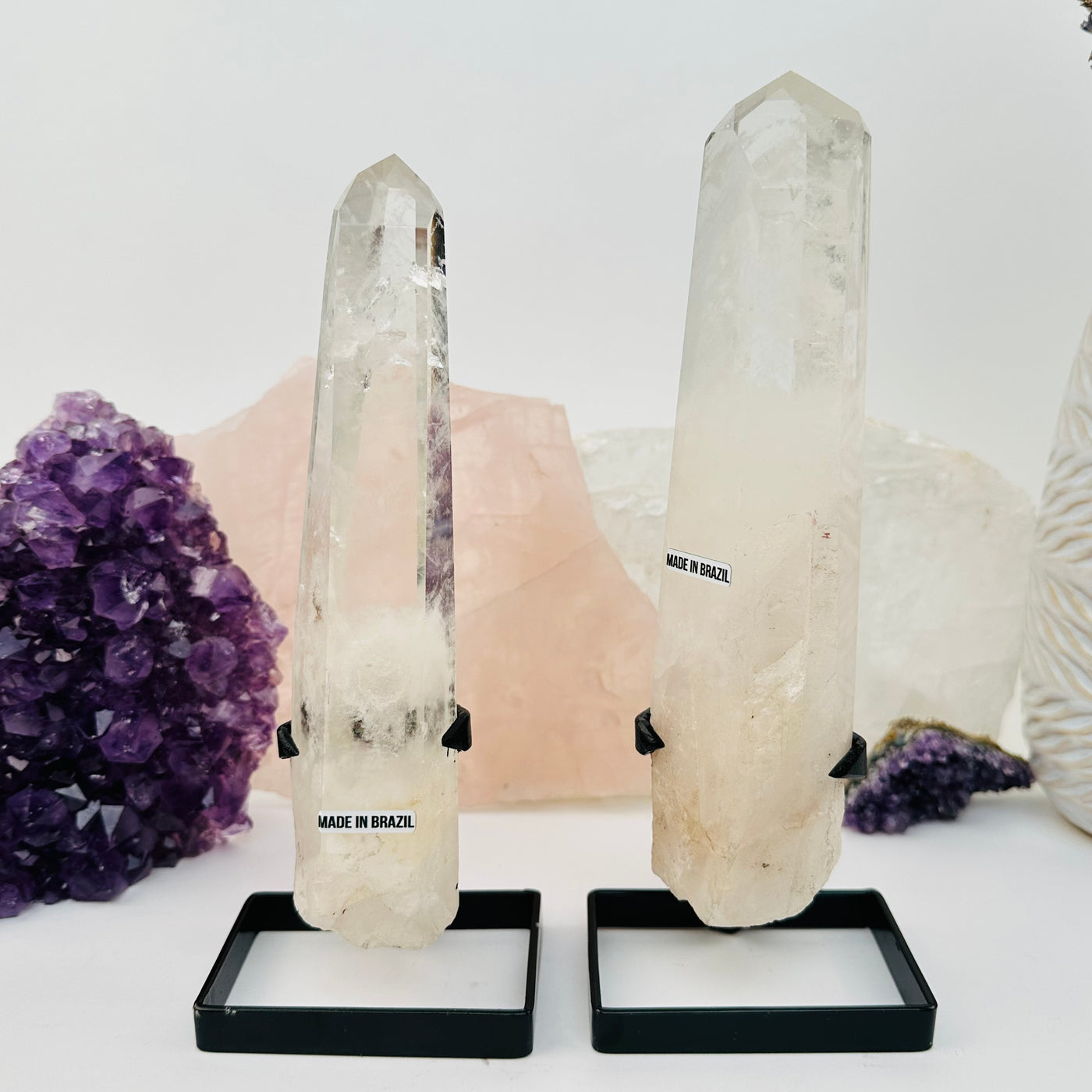 Crystal Quartz Points displayed as home decor 