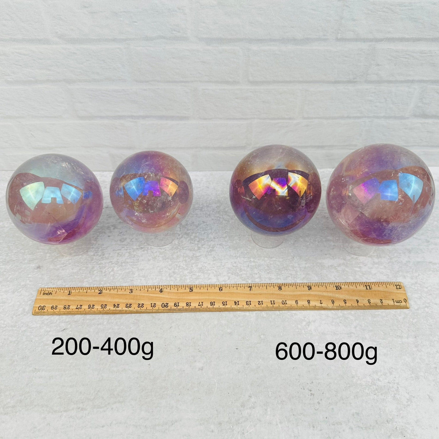 Angel Aura Amethyst Polished Spheres - Crystal Ball - By Weight -
