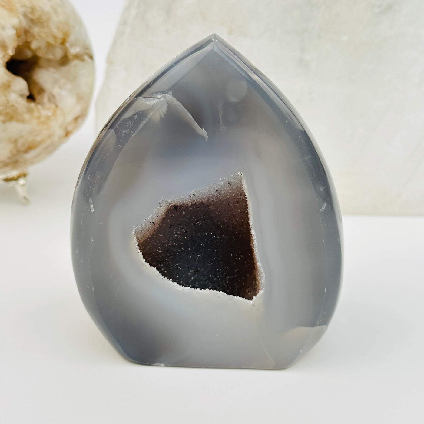 natural agate point displayed as home decor