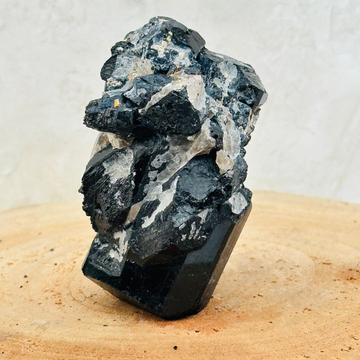Schorl Black Tourmaline Crystal on Matrix - Rare Find! – Rock Paradise