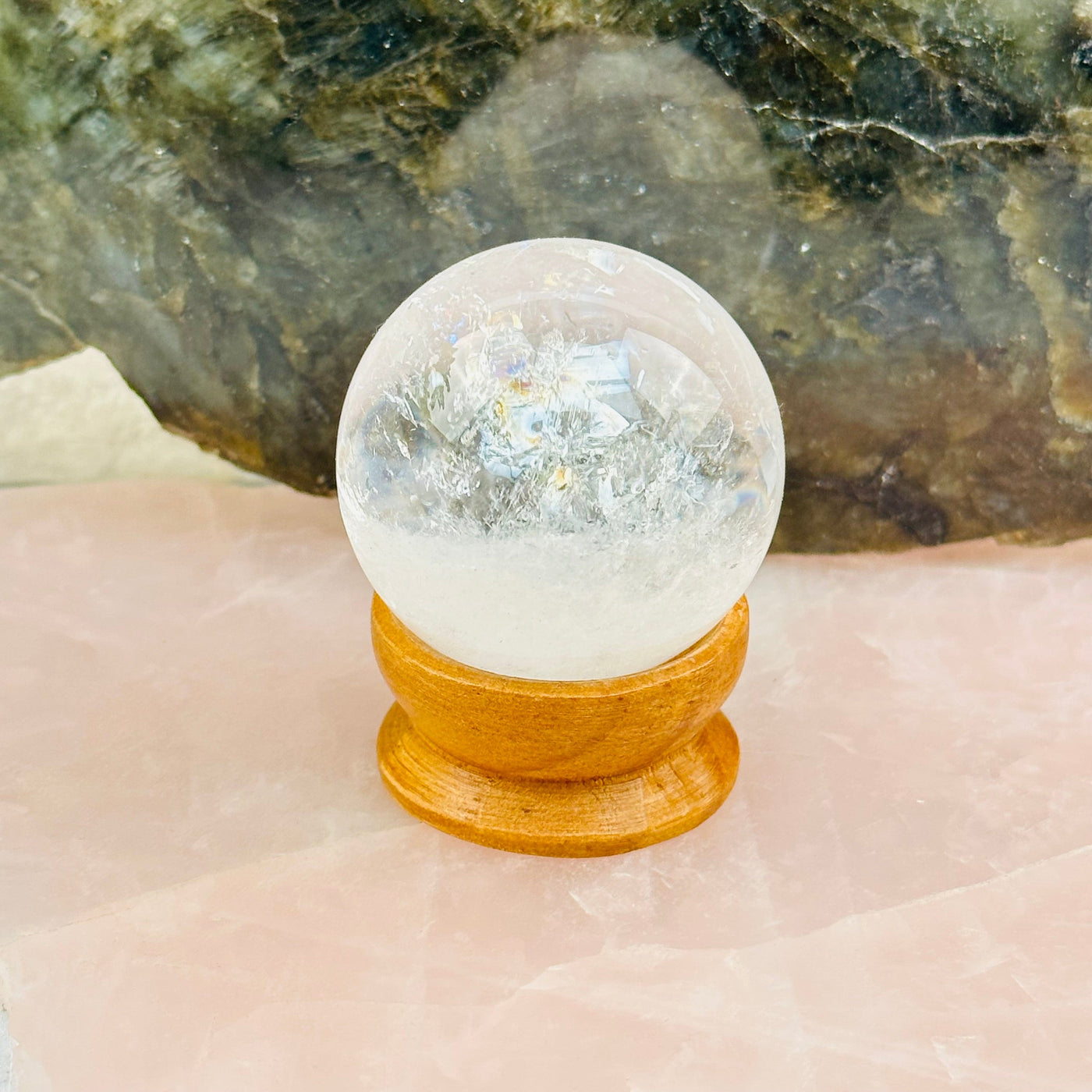 Crystal Quartz Polished Sphere displayed as home decor 