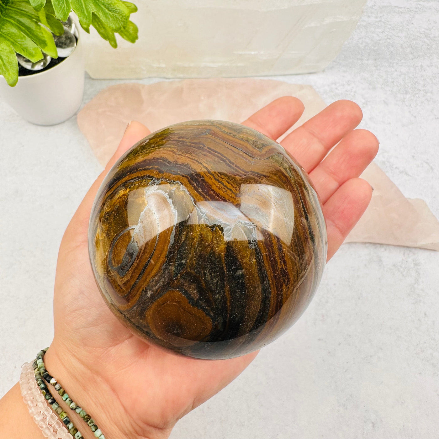 sphere in hand for size reference 