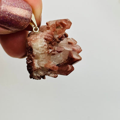Lithium Quartz Crystal Cluster Rough Pendant Charm