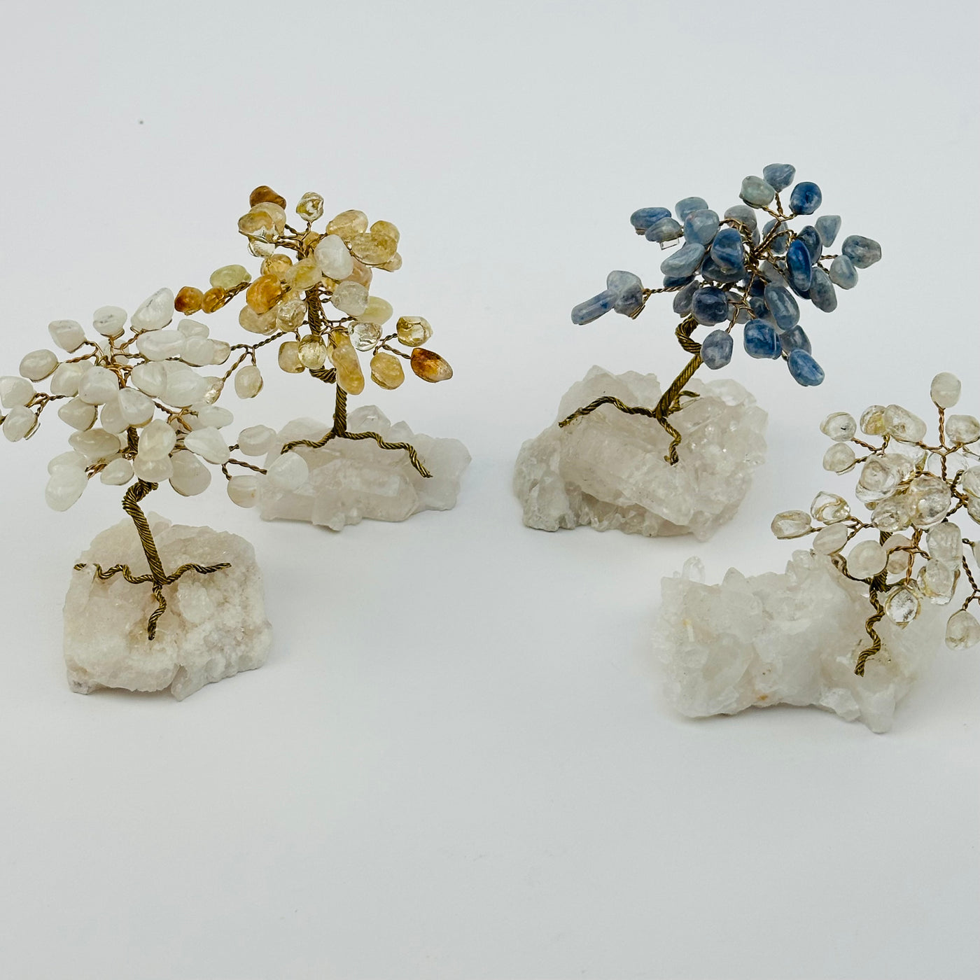 trees displayed to show the differences in the gemstone types 