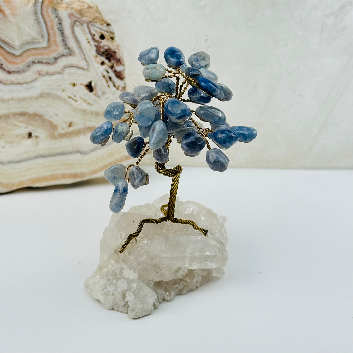 sodalite gemstone tree displayed as home decor 