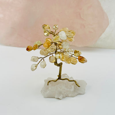 gemstone citrine tree displayed as home decor