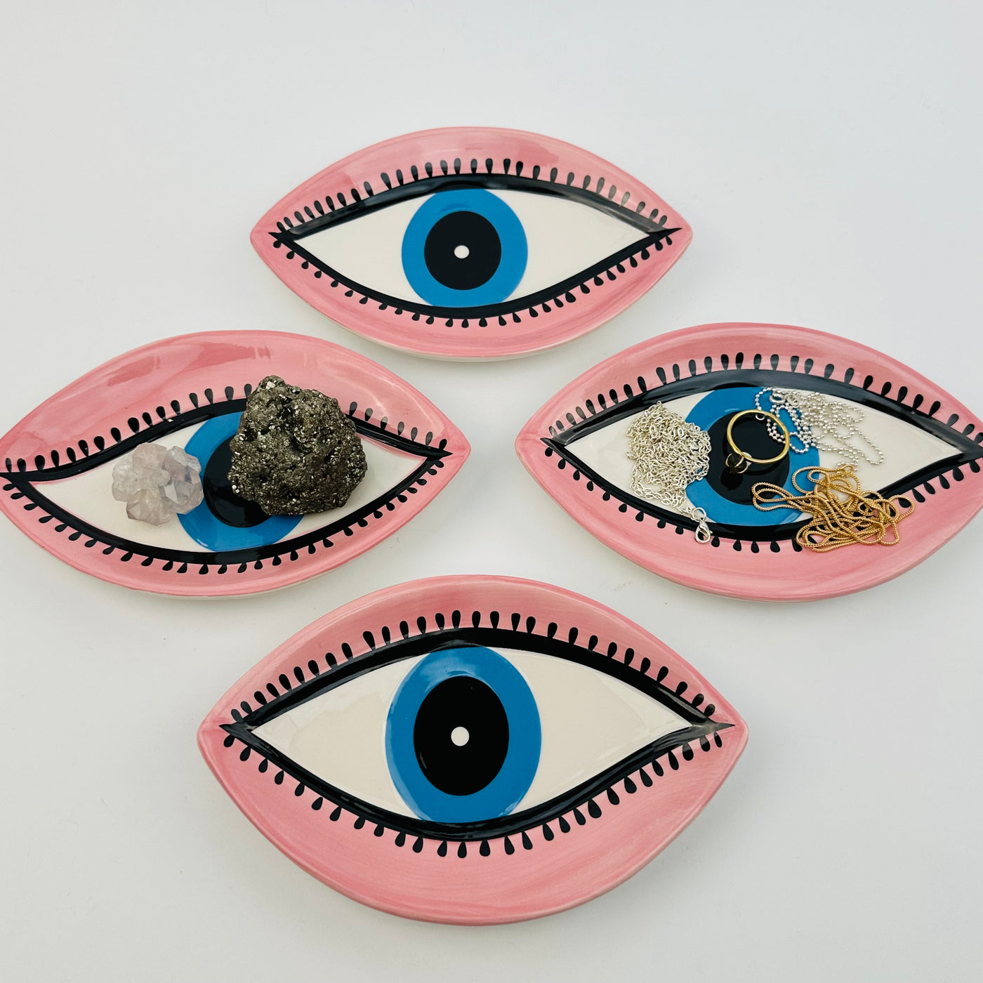 all seeing eye ceramic bowls can be used for holding jewelry or crystals