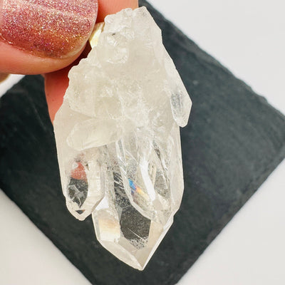 close up of the details on this crystal cluster pendant 
