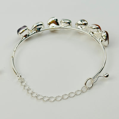 seven chakra bracelet in silver 