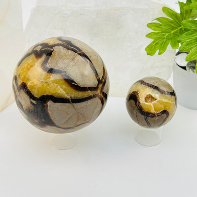 spheres displayed to show the differences in the sizes