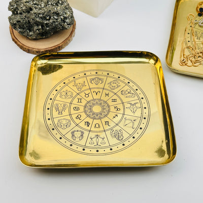 close up of the details of the zodiac tray 