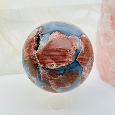 volcanic agate sphere displayed as home decor