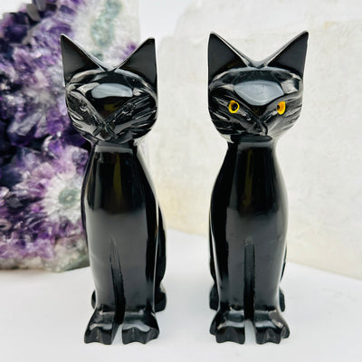 black onyx cats displayed as home decor