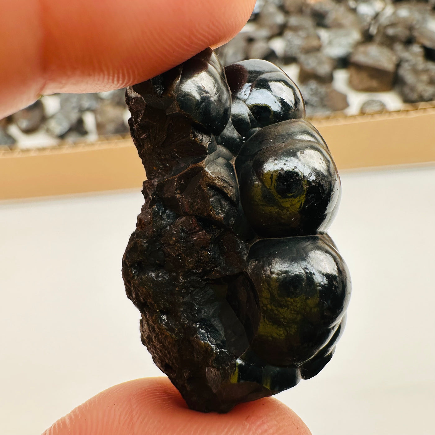 close up of the details on this Botryoidal Hematite