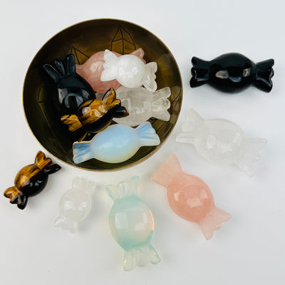 crystal candies displayed as home decor