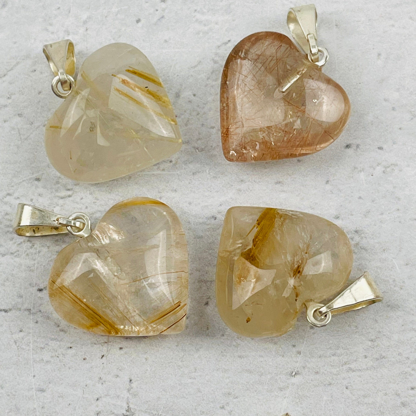 close up of the golden rutile hearts