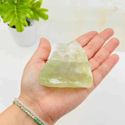 high quality fluorite cluster on hand for size reference 