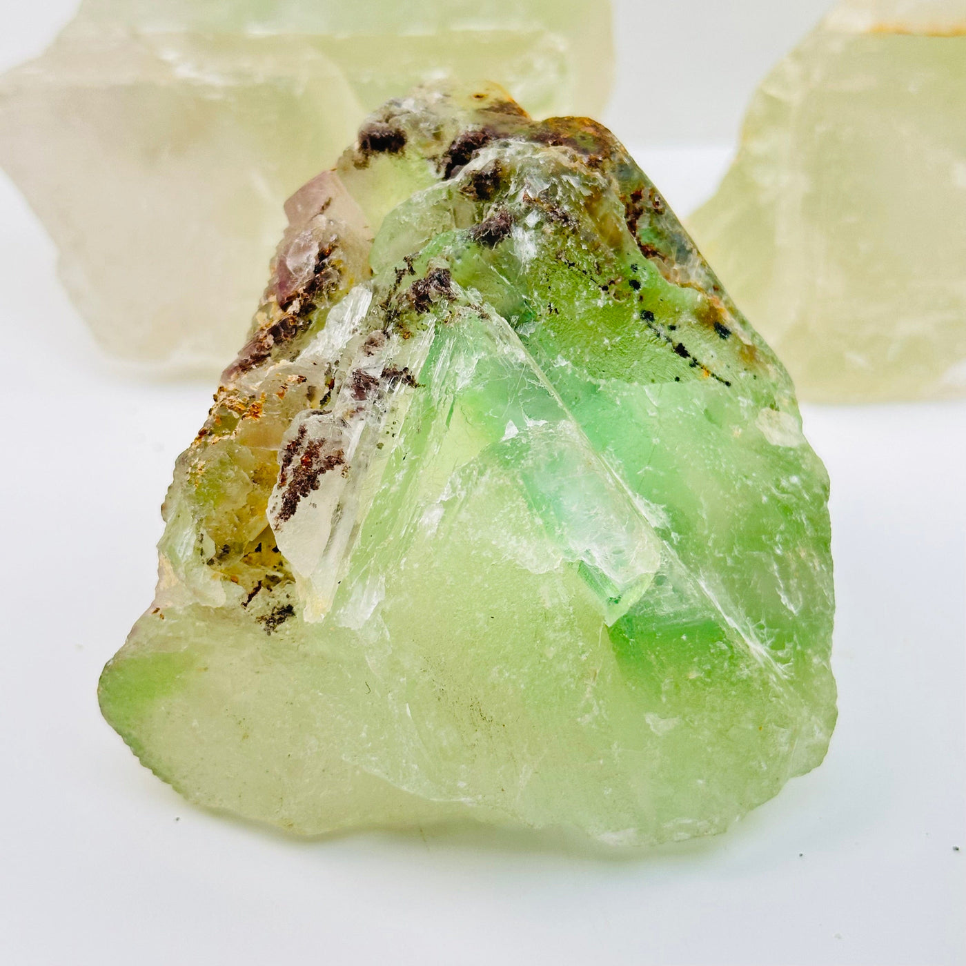 close up of the details on this fluorite crystal cluster