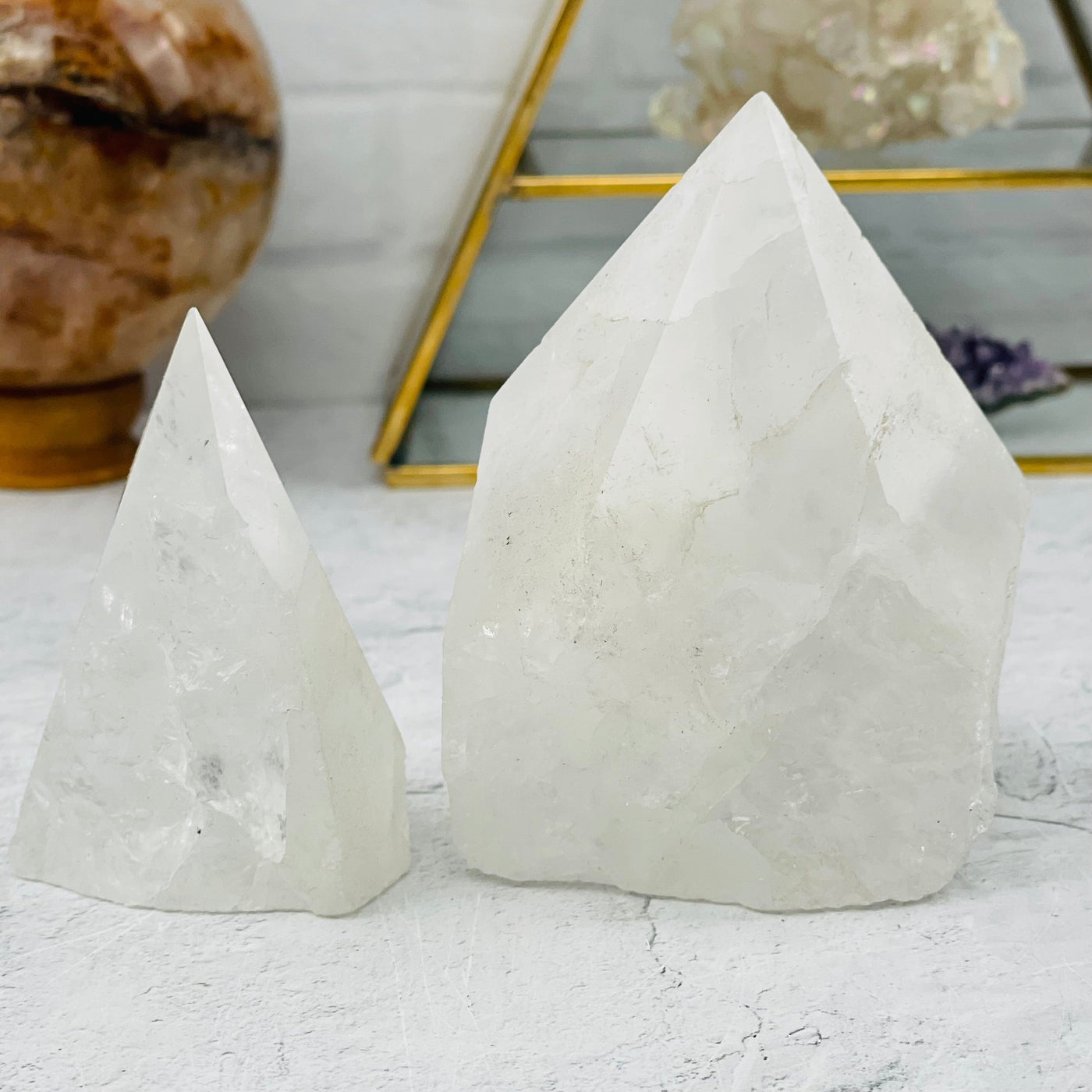 crystal quartz point displayed as home decor 