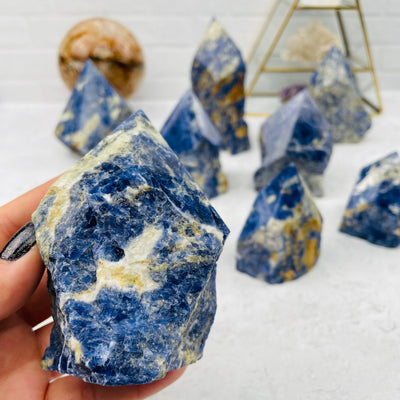 Sodalite Semi-Polished Point High End - By Weight