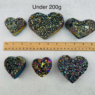 Amethyst Druzy Heart with Rainbow Titanium Finish - By Weight -