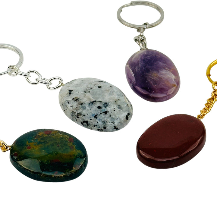 Crystal Worry Stone Keychain Pick your Gemstone – Rock Paradise