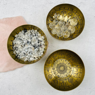 Zodiac Offering Bowls displayed as home decor 