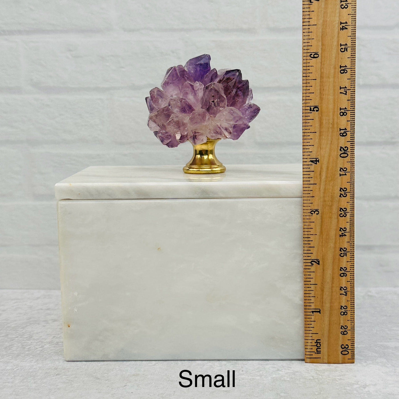 Amethyst Pinecone on Rectangular Marble Box - Choose Size - available in small 
