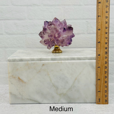 Amethyst Pinecone on Rectangular Marble Box - Choose Size - available in medium 