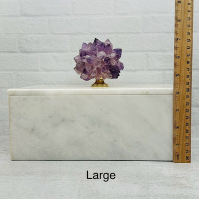 Amethyst Pinecone on Rectangular Marble Box - Choose Size - available in large 
