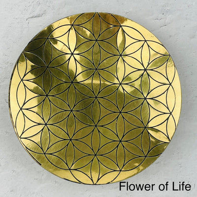  Brass Tray available with the flower of life 