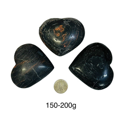 tourmaline heart with hematite available in 150-200g