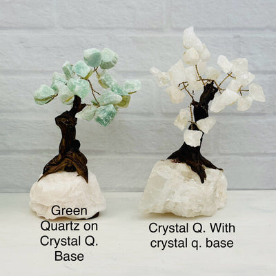 gemstone trees next to their crystal name