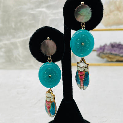 earrings displayed to show how they hang 