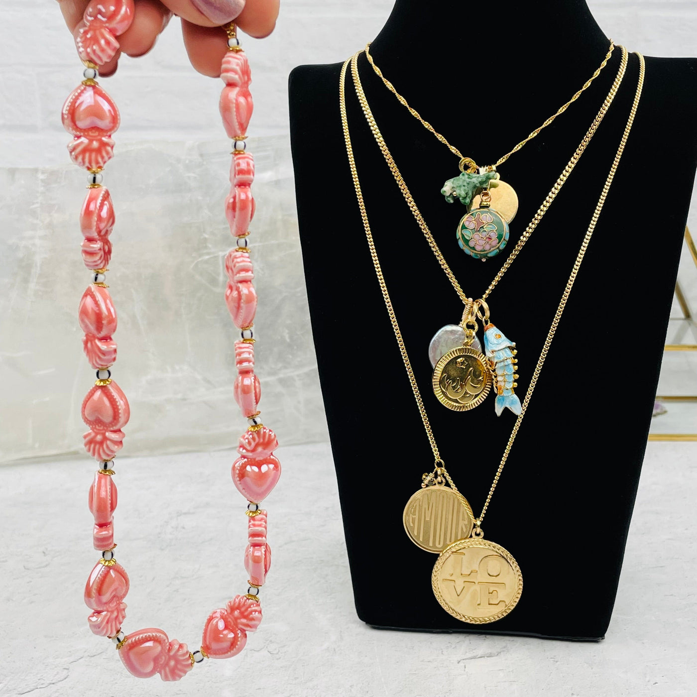 Gold Love Necklaces - You Choose -