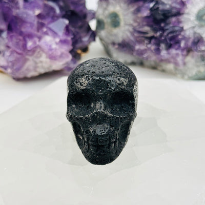 Volcanic Skull Head displayed as home decor 