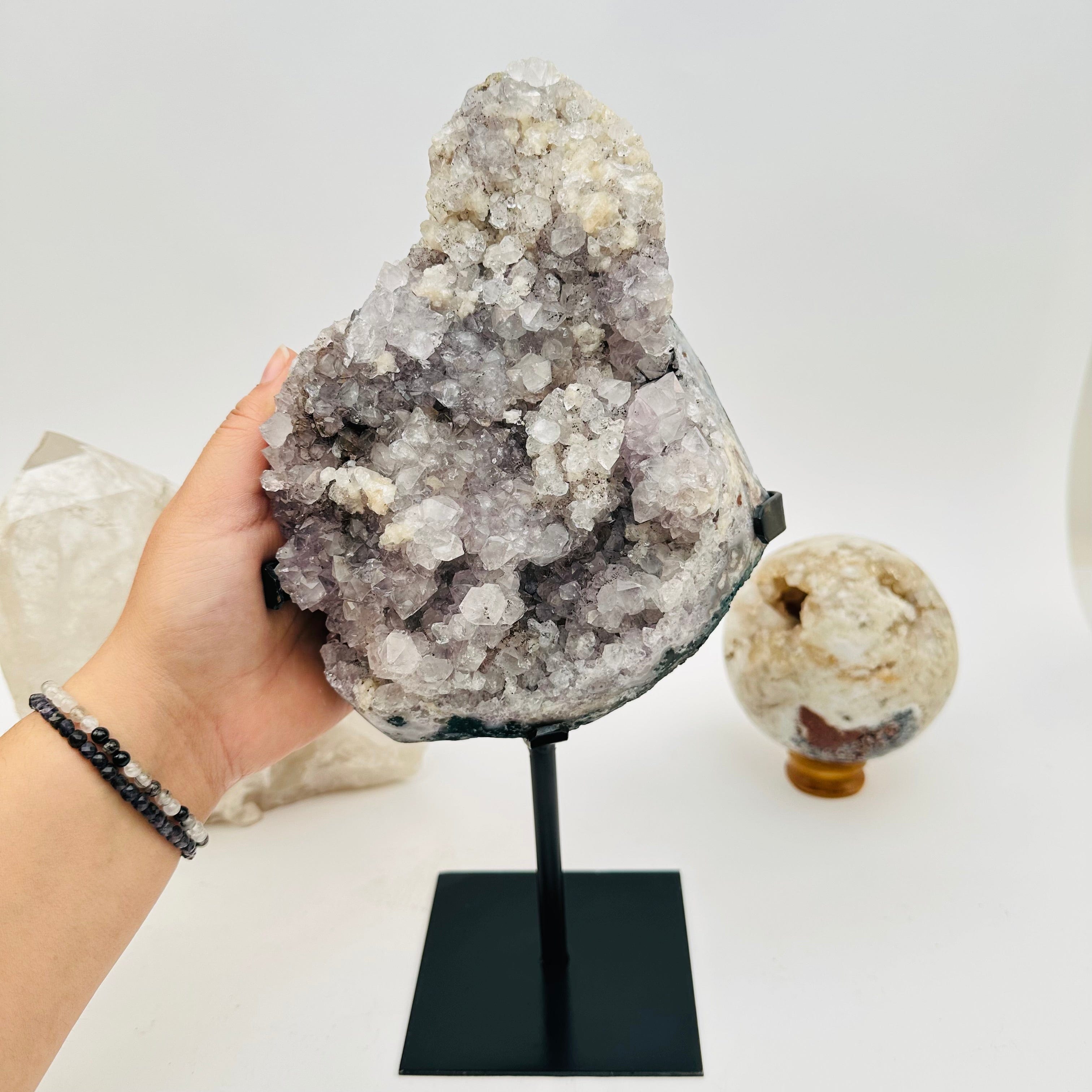 Amethyst Crystal Cluster on Metal Stand – Rock Paradise