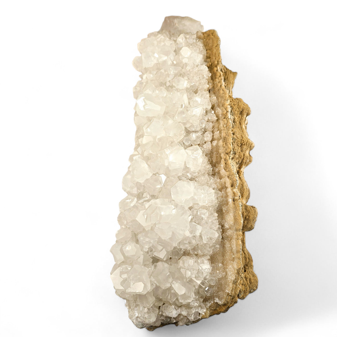 Calcite Crystal Cluster on Limestone - High Grade side view